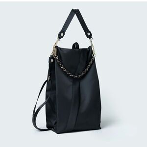 Sattache Convertible Backpack Crossbody Vegan Leather Black 5 Way Bag